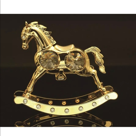 Handcrafted 24K gold plated rocking horse figurine - Picture 3 of 3